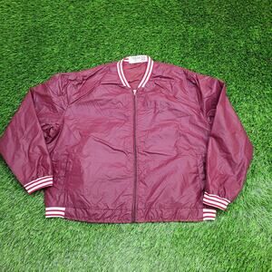 Vintage 80s MOD Varsity Jacket Women XL 25x23 Burgundy Baggy